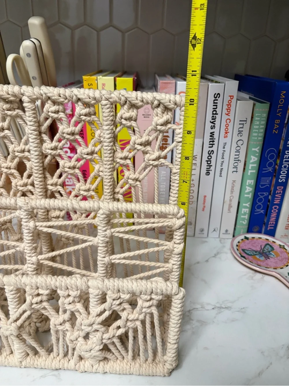 Handwoven Macrame letter/mail Organizer - Natural Cotton